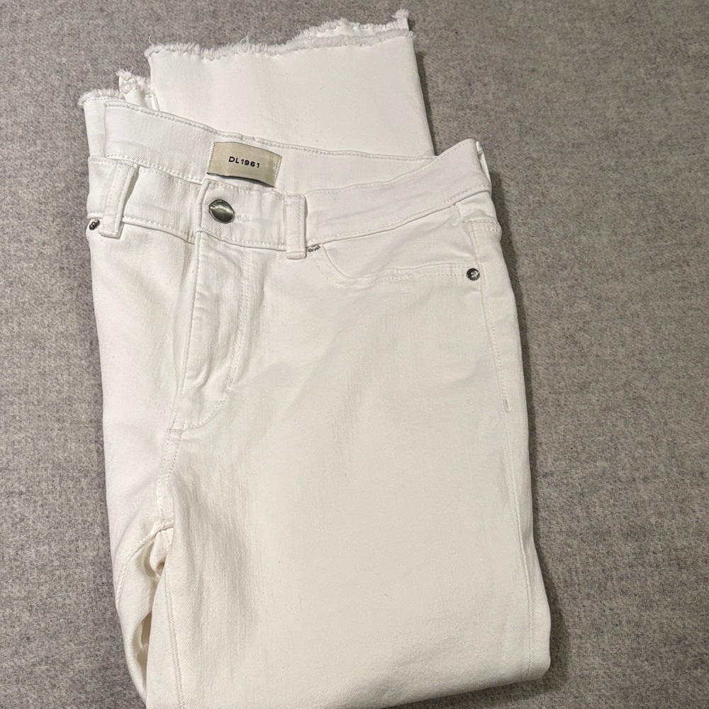 DL1961 Women's Ankle Cropped Jeans in White